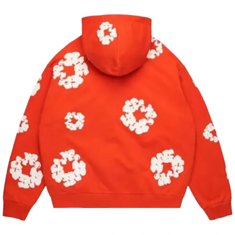 Denim Tears Cotton Wreath Dark Orange Zip Hoodie - Image 2