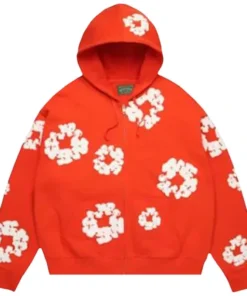 Denim Tears Cotton Wreath Dark Orange Zip Hoodie