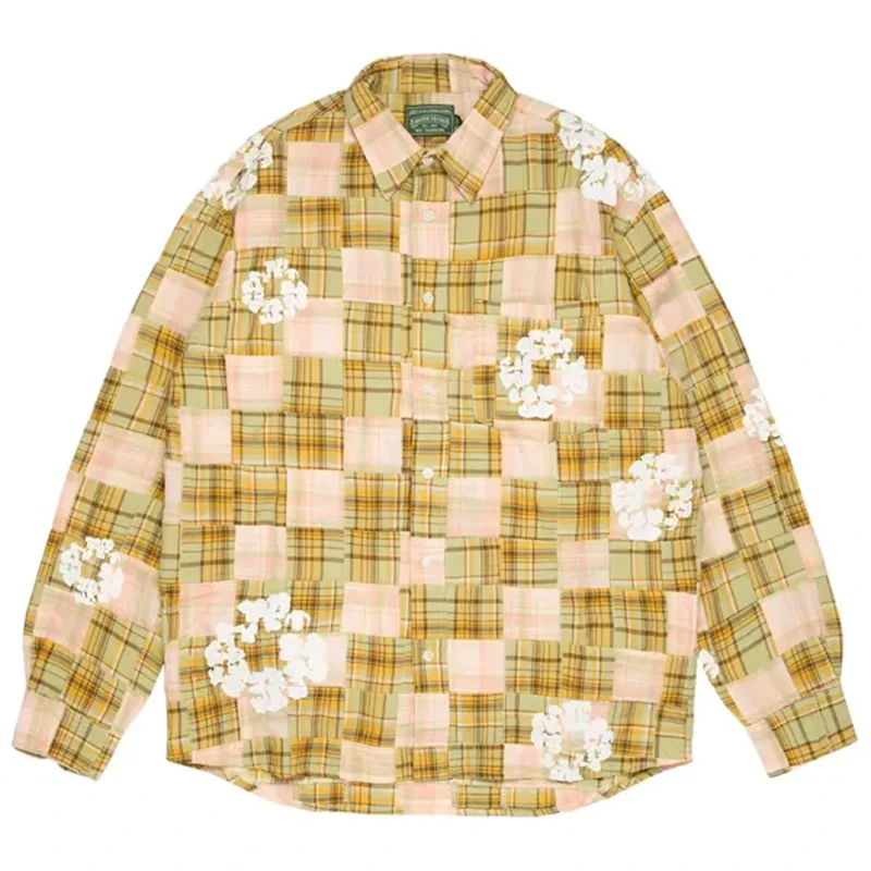 Denim Tears Cotton Wreath Long Sleeve Button Up Shirt