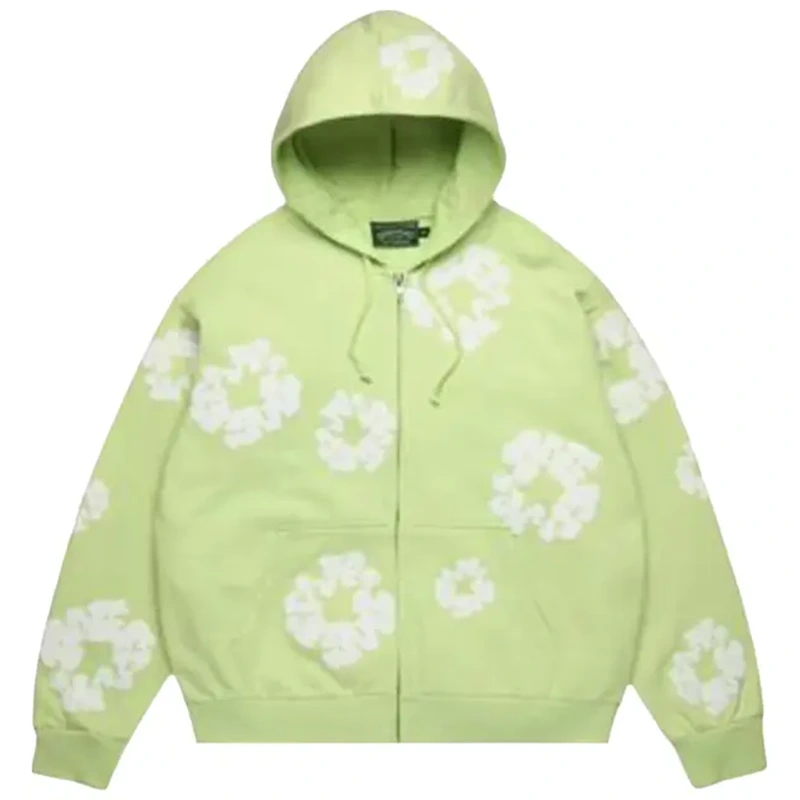 Denim Tears Cotton Wreath Mint Zip Hoodie