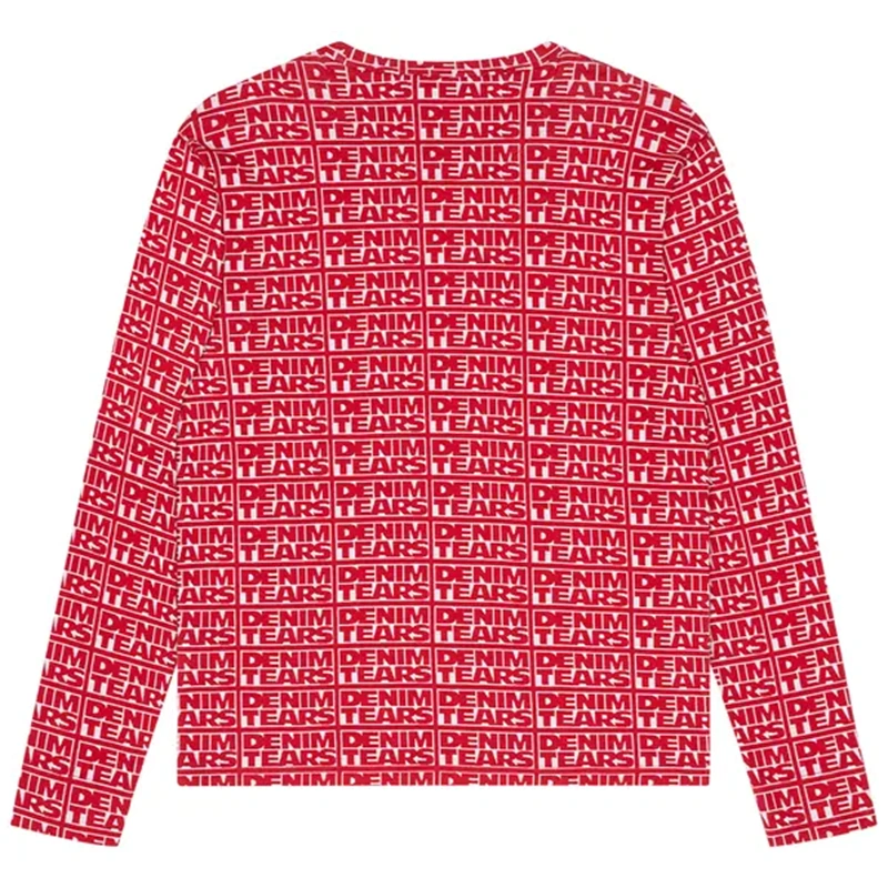 Denim Tears Larmes De Jean Jacquard Long Sleeve Tee - Image 2