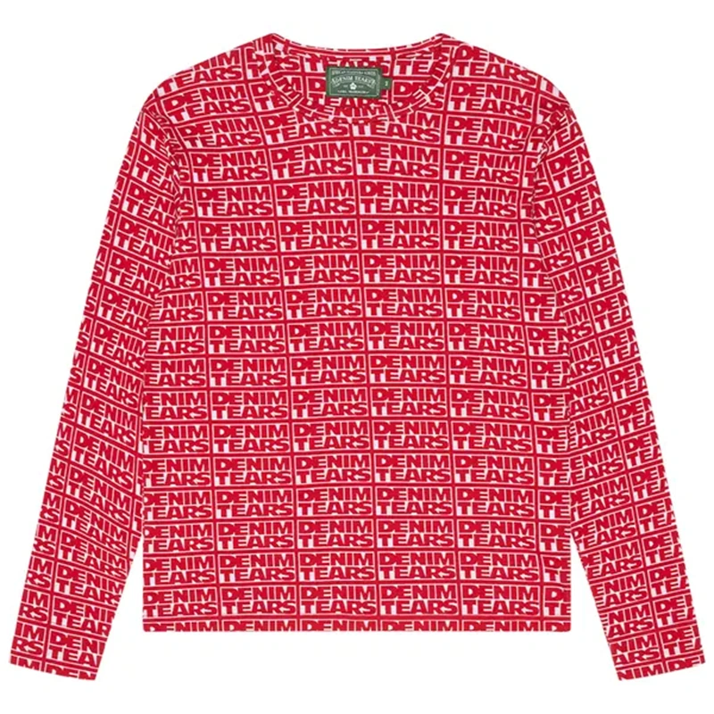 Denim Tears Larmes De Jean Jacquard Long Sleeve Tee