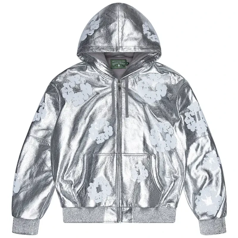 Denim Tears Leather Cotton Wreath Zip Hoodie