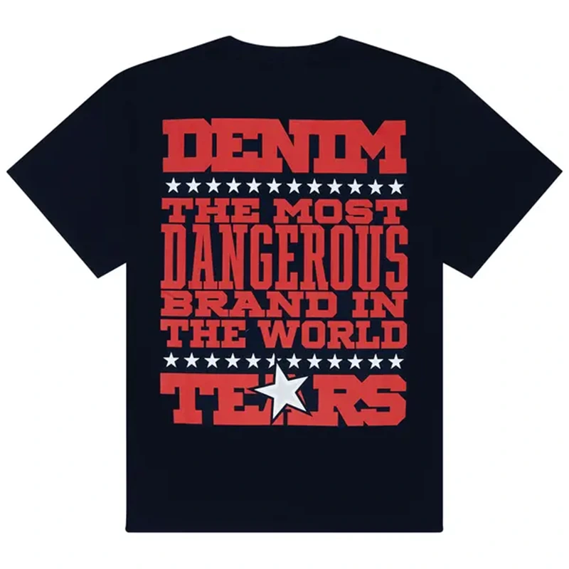 Denim Tears Most Dangerous Navy Blue T-Shirt - Image 2