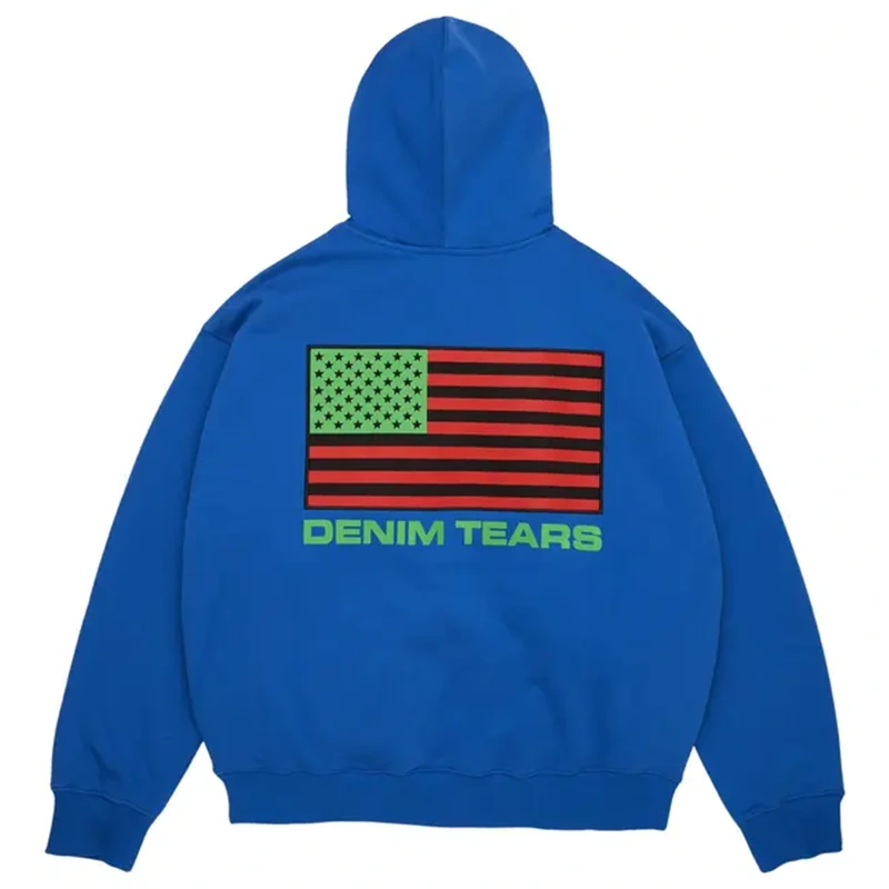 Denim Tears Pan African Blue Zip Hoodie - Image 2