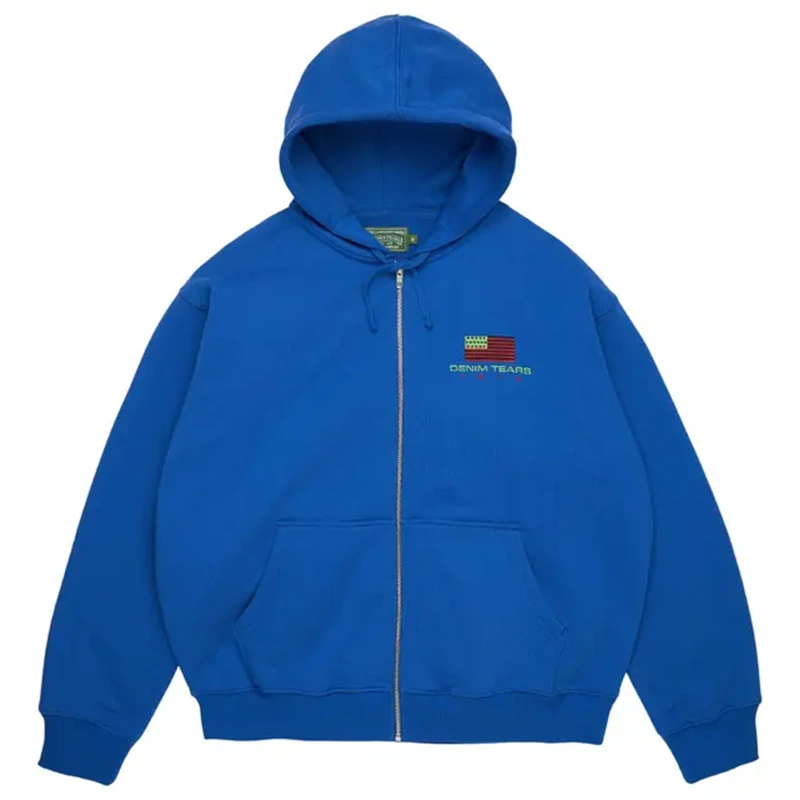 Denim Tears Pan African Blue Zip Hoodie
