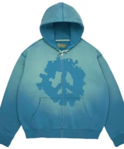 Denim Tears Peace Wreath Knockout Blue Zip Hoodie