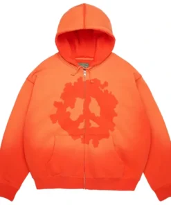 Denim Tears Peace Wreath Knockout Orange Zip Hoodie