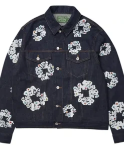 Denim Tears Studded Cotton Wreath Selvedge Denim Jacket