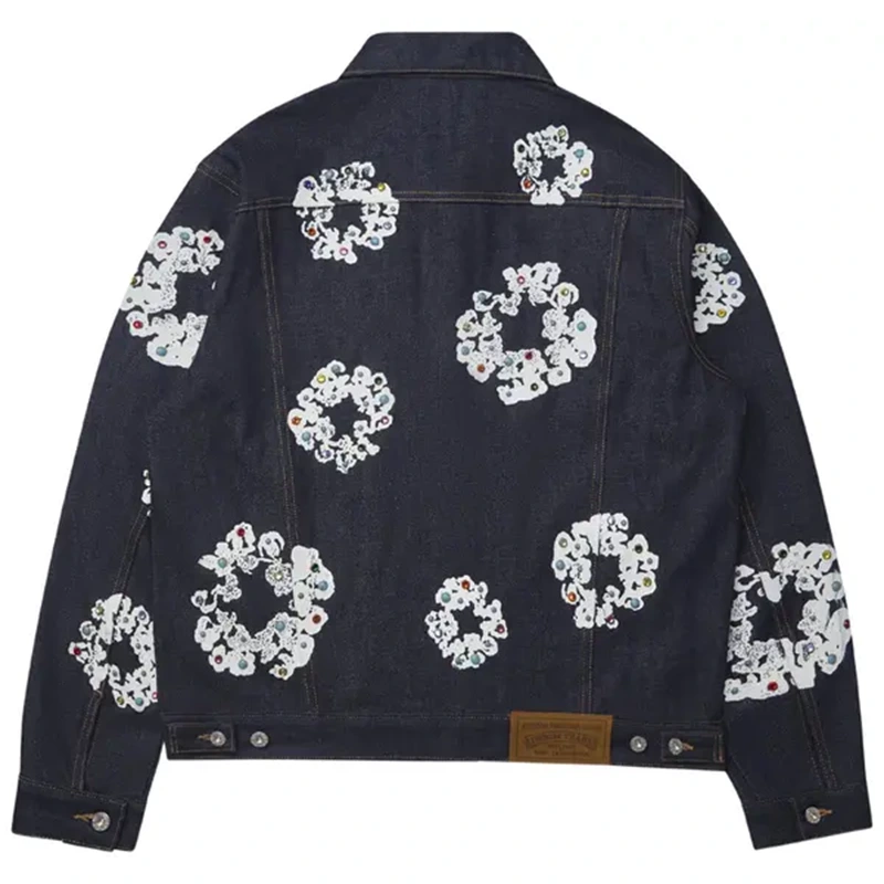 Denim Tears Studded Cotton Wreath Selvedge Denim Jacket - Image 2