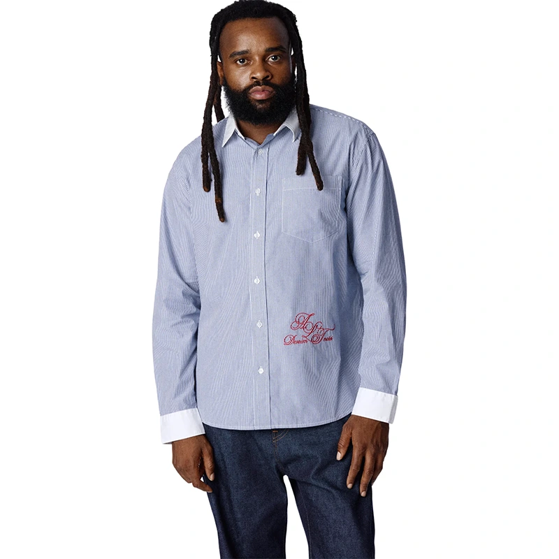 Denim Tears x André Leon Talley Two-Tone Button-Up Shirt - Image 4