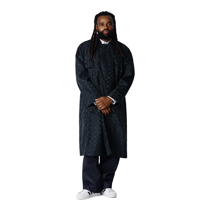 Denim Tears x André Leon Talley Wreath Monogram Trench Coat - Image 4