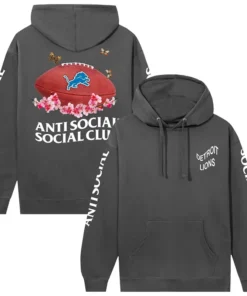 Detroit Lions AntiSocialSocialClub x NFL Charcoal Impact Blossom Hoodie