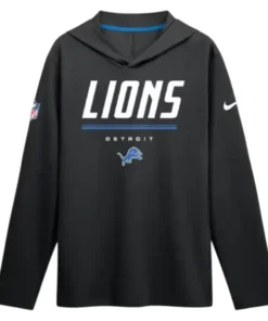 Detroit Lions Black Hooded T-Shirt