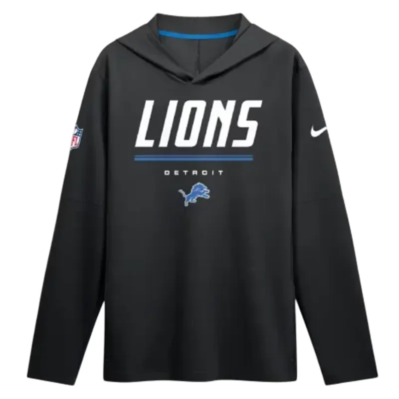 Detroit Lions Black Hooded T-Shirt