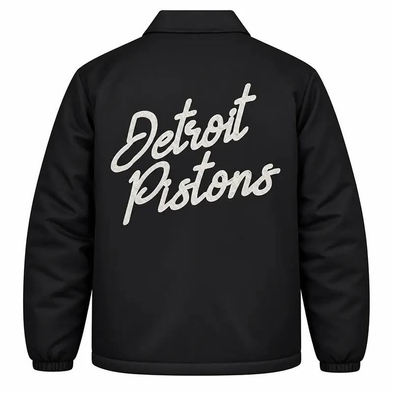 Detroit Pistons Black Coaches Jacket - Image 2