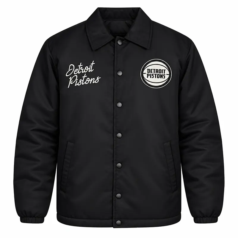 Detroit Pistons Black Coaches Jacket