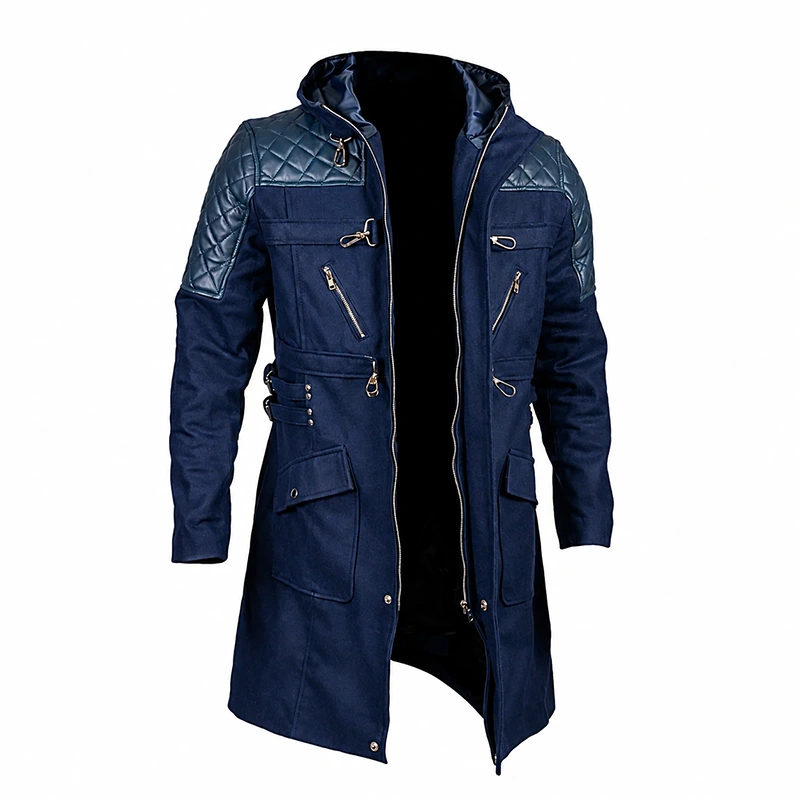 Devil May Cry 5 Nero Blue Coat with Hood - Image 2