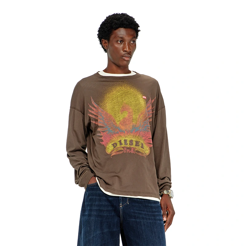 Diesel Long Sleeve Phoenix Graphic T-shirt - Image 2