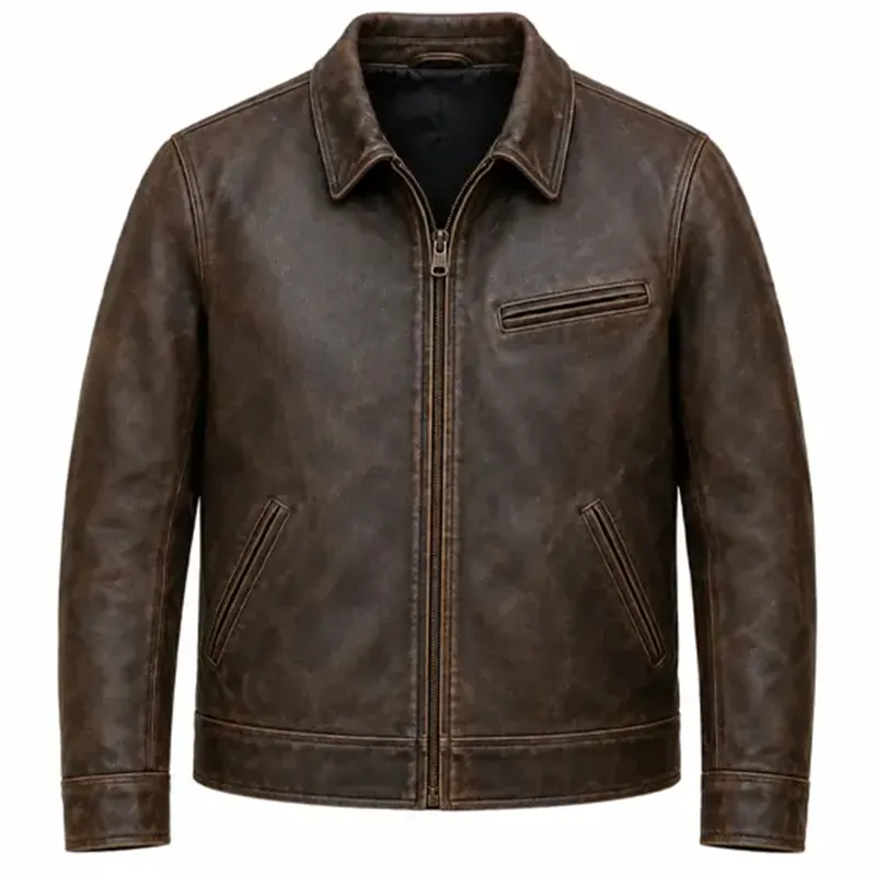 Digger 2026 Tom Cruise Distressed Leather Jacket - Image 2