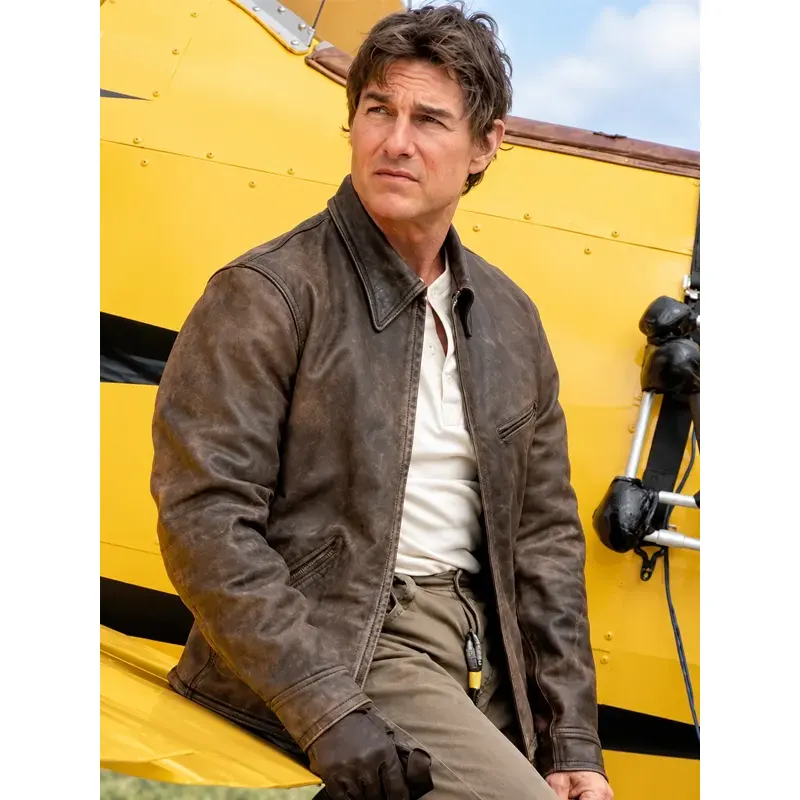Digger 2026 Tom Cruise Distressed Leather Jacket