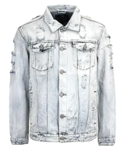 Distressed Light Indigo Denim Jacket