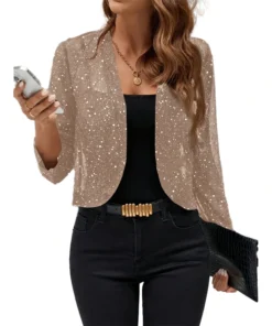 Elaine Shimmer Cropped Jacket