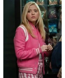 Elle 2026 Lexi Minetree Pink Wool Teddy Bomber Jacket