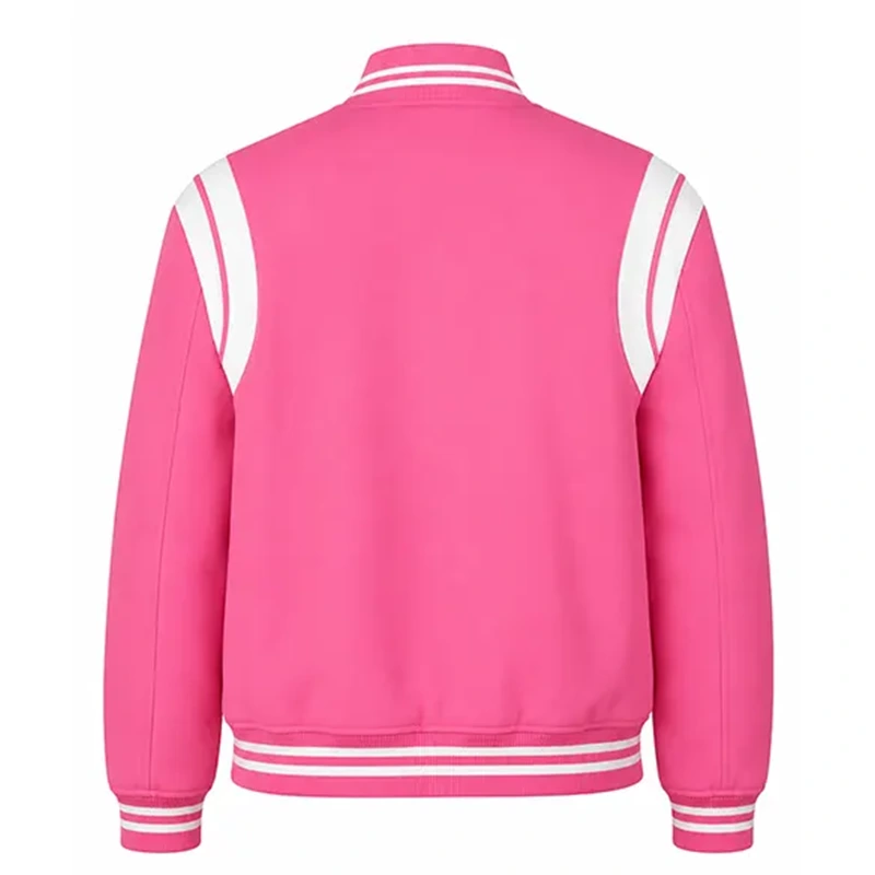 Elle 2026 Lexi Minetree Pink Wool Teddy Bomber Jacket - Image 3