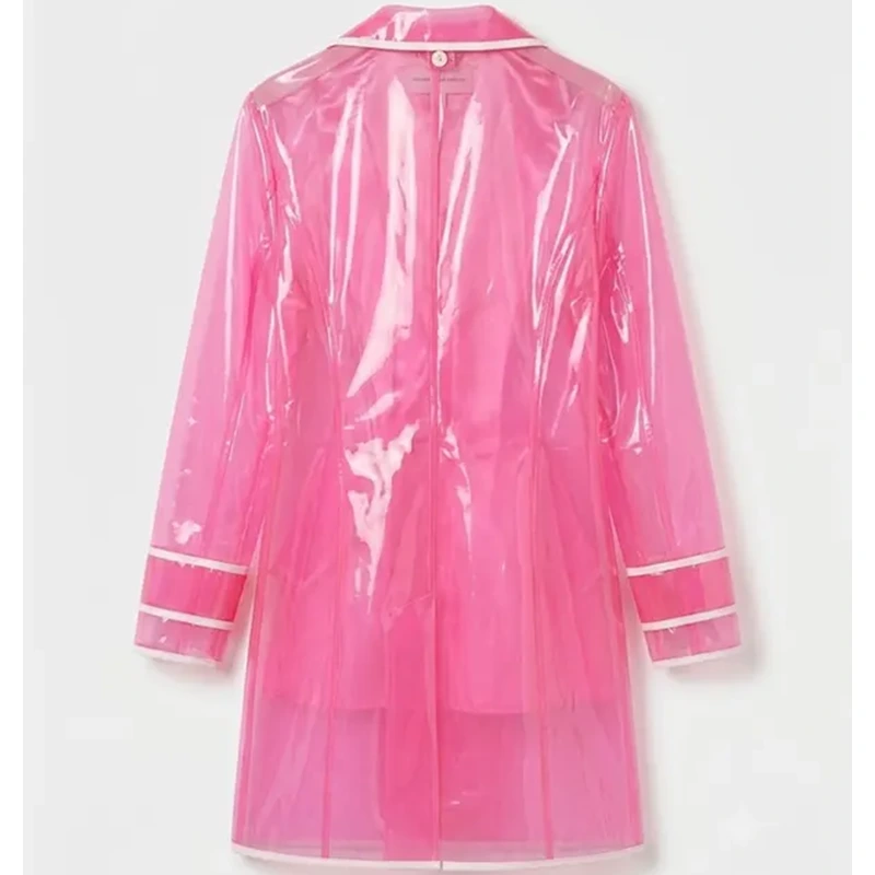 Elle Lexi Minetree Pink Transparent Rain Coat - Image 3