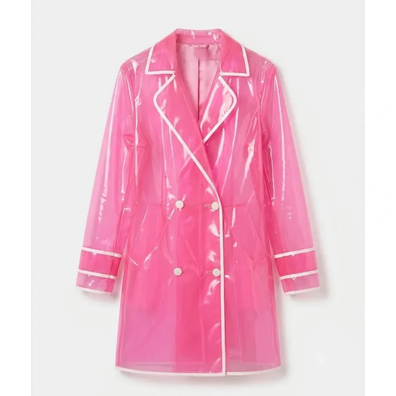 Elle Lexi Minetree Pink Transparent Rain Coat - Image 2