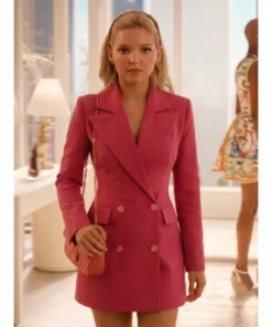 Elle Pink Double Breasted Blazer