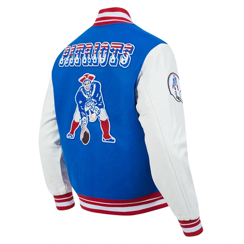 England Patriots Retro Classic Varsity Jacket - Image 4