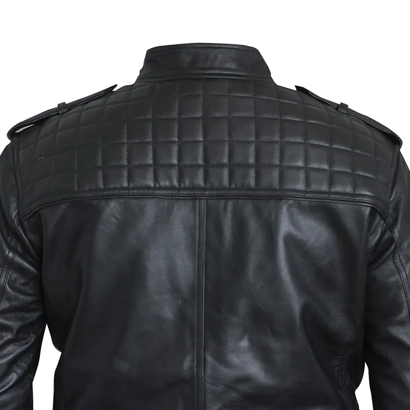 Men's Vintage Retro Biker Leather Jacket - Image 4
