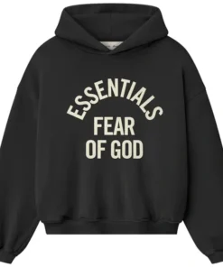 Fear of God Essentials Campus 90s Faded Black Hoodie
