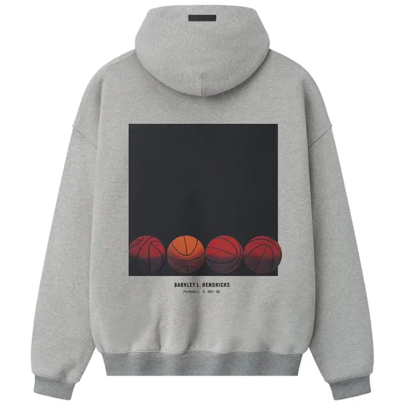 Fear of God Essentials NBA x Barkley Hendricks 90s Concrete Heather Hoodie - Image 2