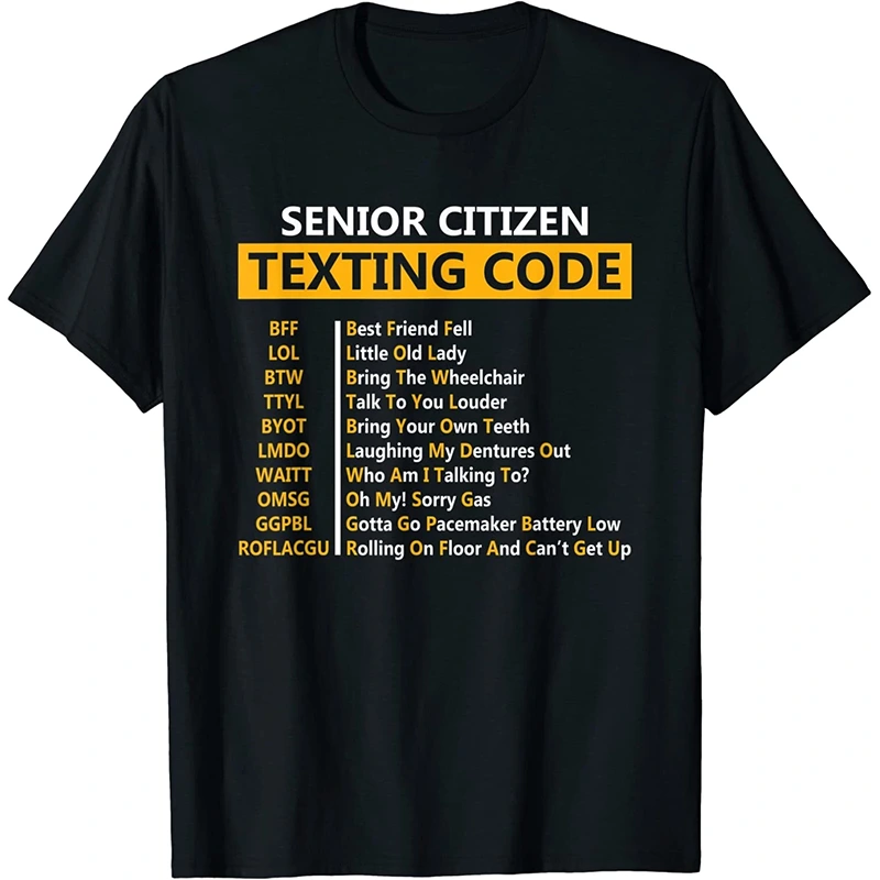 Funny Senior Citizen's Texting Code Design Gift Unisex Crewneck