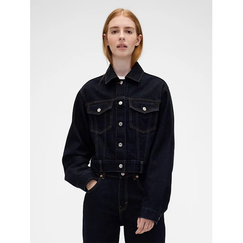 GAP x Victoria Beckham Relaxed Crop Denim Jacket - Image 3