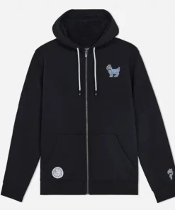 GOAT OG Sherpa Lined Black Full Zip Hoodie