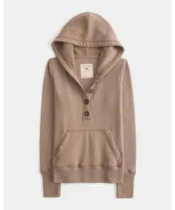Girls Henley Hoodie from Hollister