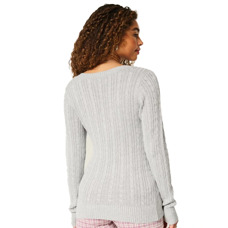 Hollister Girls Ivy Cable-Knit V-Neck Sweater - Image 3