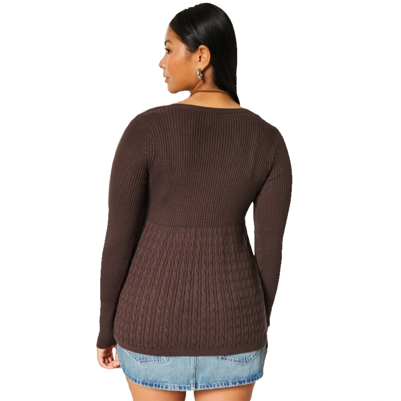 Hollister Girls Long-Sleeve Square-Neck Babydoll Sweater - Image 3