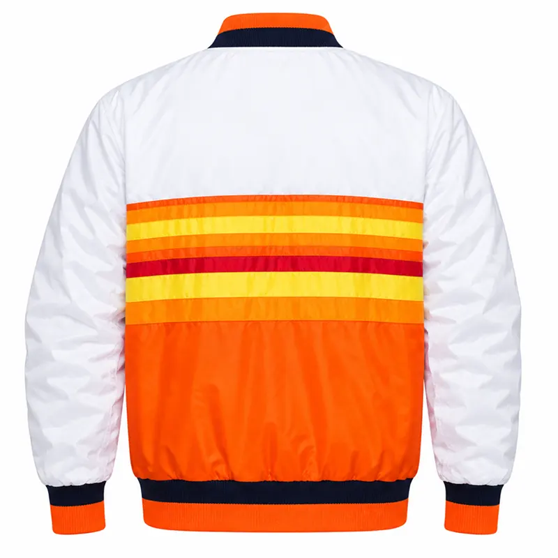 Houston Astros White Orange Satin Jacket - Image 2
