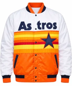 Houston Astros White Orange Satin Jacket