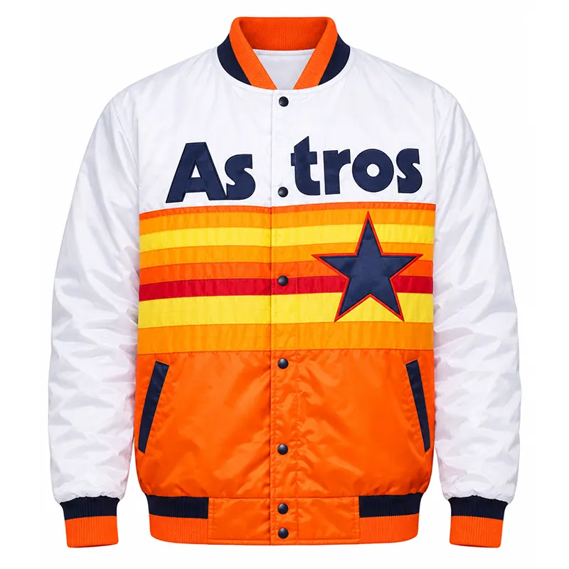 Houston Astros White Orange Satin Jacket