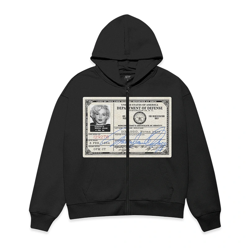 Icy Marilyn Monroe Graphic Full Zip Hoodie