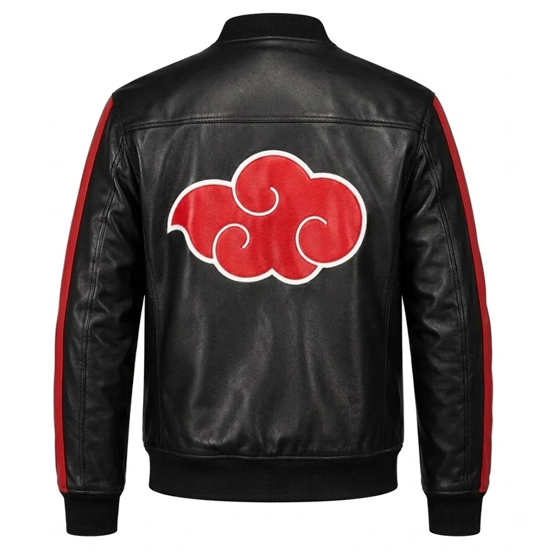 Itachi Uchiha Red Clouds Leather Jacket - Image 2