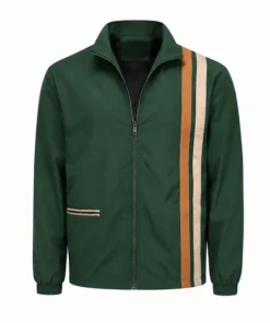 Jack Quaid Green Striped Jacket