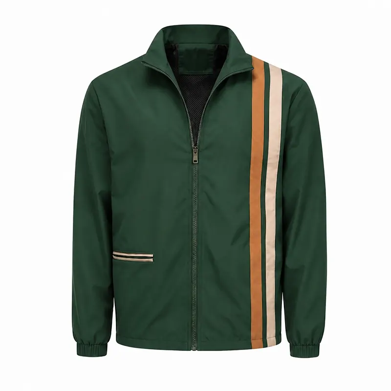 Jack Quaid Green Striped Jacket