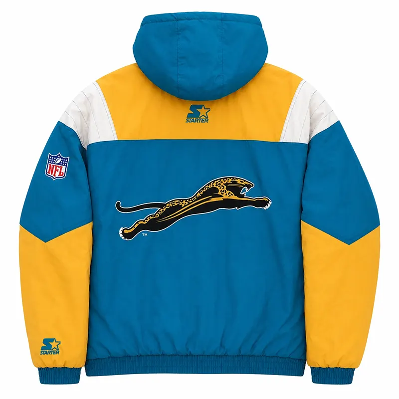 Jacksonville Jaguars 90’s Blue Half Zip Jacket - Image 2